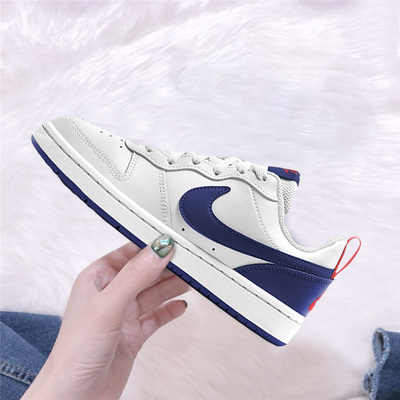 Nike Court Borough Low 2 White Deep Royal University Red BQ5448-113 - Ảnh 2