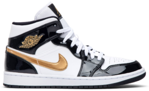 Giày Nike Air Jordan 1 Mid Patent 'Black Gold' 852542-007