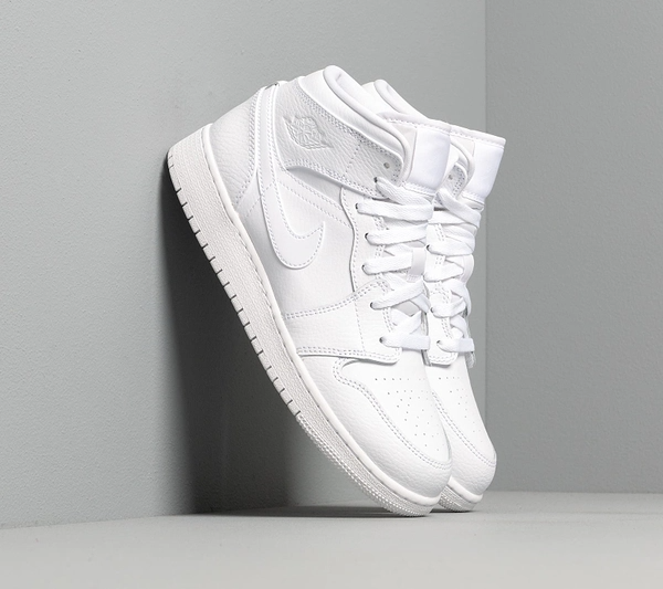 Giày Nike Air Jordan 1 Mid 'Triple White' 554725-130 - Ảnh 7