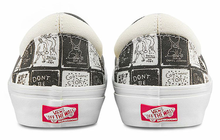 Giay Vans Slip On Skate x Daniel Johnston 'Black White' VN0A5FCAAO7