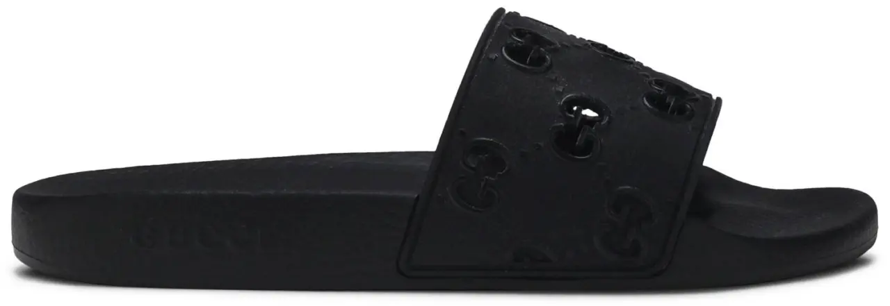 Dép Gucci Rubber GG Slide 'Black' 575957-JDR00-1000