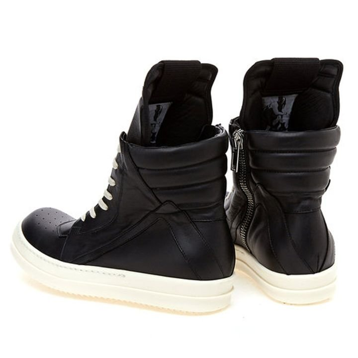 Giày Rick Owens Geobasket Leather High Top Sneaker Black RU16F6894 LPO 991 - Ảnh 3