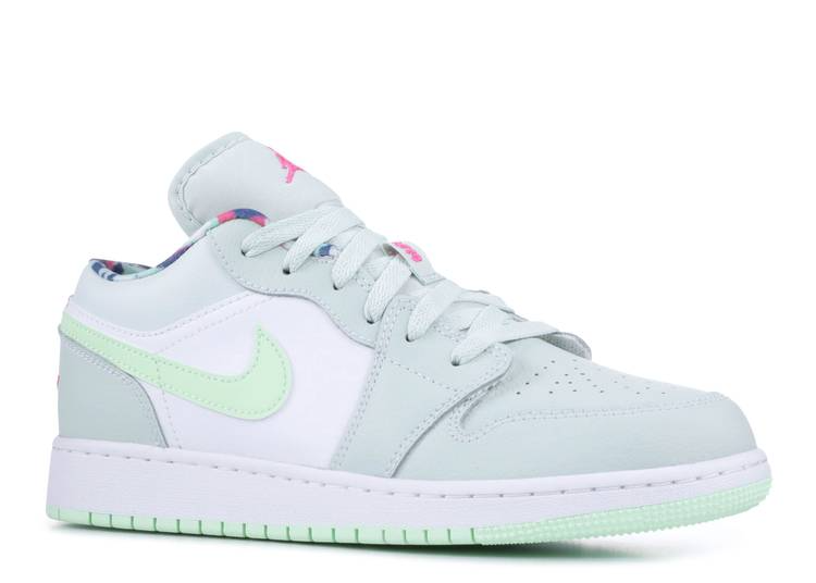 Giày Nike Air Jordan 1 Low GS 'Barely Grey Spruce' 554723-051 - Ảnh 2