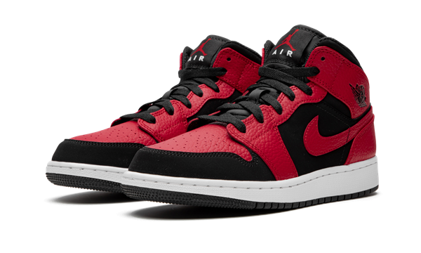 Giày Nike Air Jordan 1 Mid GS 'Black Gym Red' 554725-054 - Ảnh 8