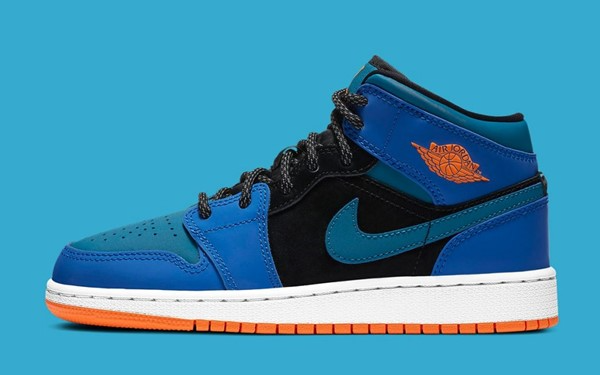 Giày Nike Air Jordan 1 Mid GS 'Racer Blue' 554725-440 - Ảnh 4