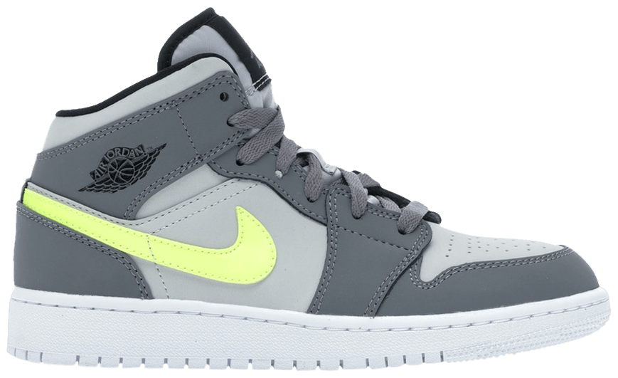 Giày Nike Air Jordan 1 Mid GS 'Gun Smoke Volt' 554725-072