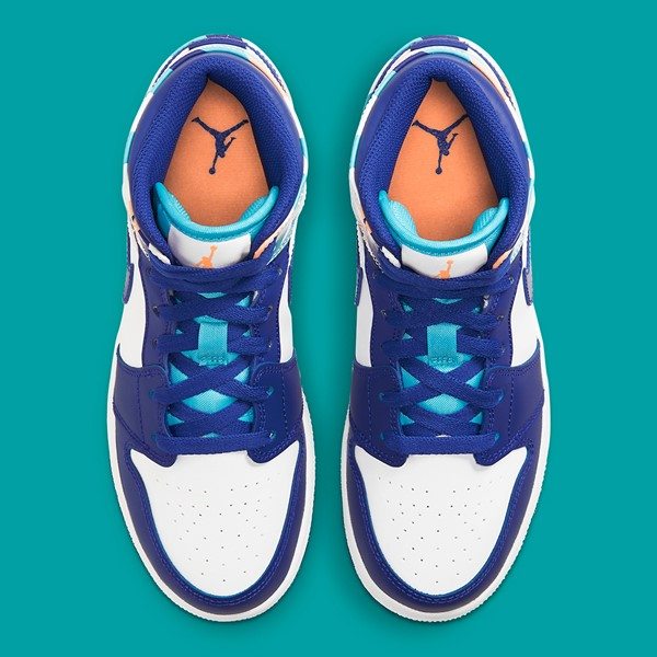 Giày Nike Air Jordan 1 Mid GS 'Geometric Pint' 555112-105 - Ảnh 14