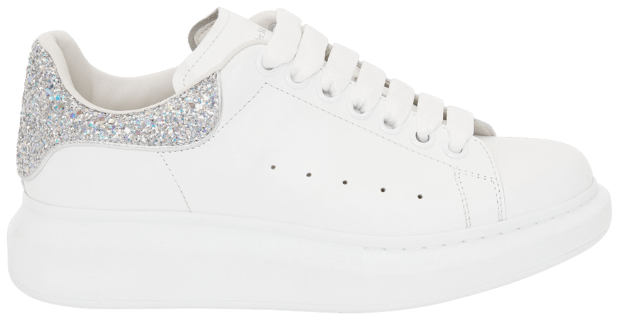 Giày Alexander McQueen 'White Silver Glitter' 558945-WHTQI-9413