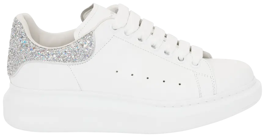 Giày Alexander McQueen 'White Silver Glitter' 558945-WHTQI-9413