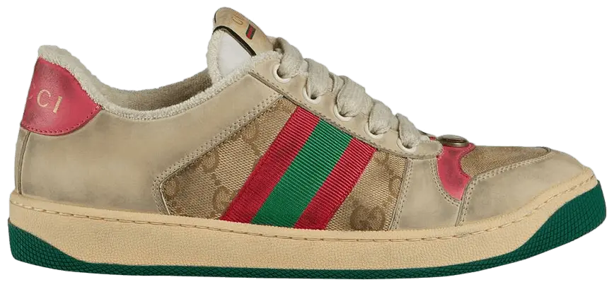 Giày Gucci Wmns Screener 'Distressed Pink Green' 570443-9Y920-9665
