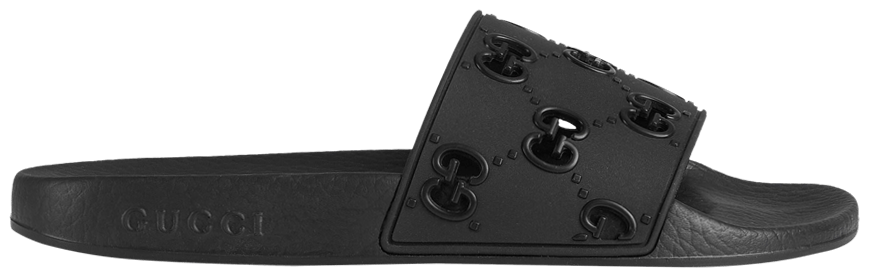 Dép Gucci Wmns Rubber GG Slide 'Black' 573922-JDR00-1000