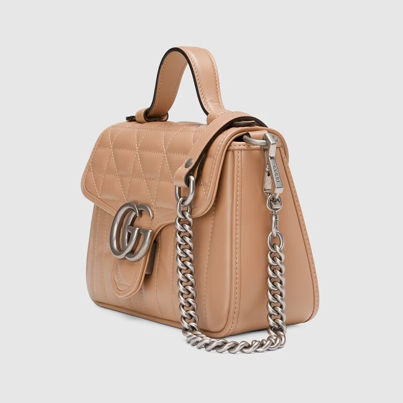 Túi Gucci GG Marmont Mini Top Handle Rose Beige Leather 583571-UM8AN-2754 - Ảnh 4
