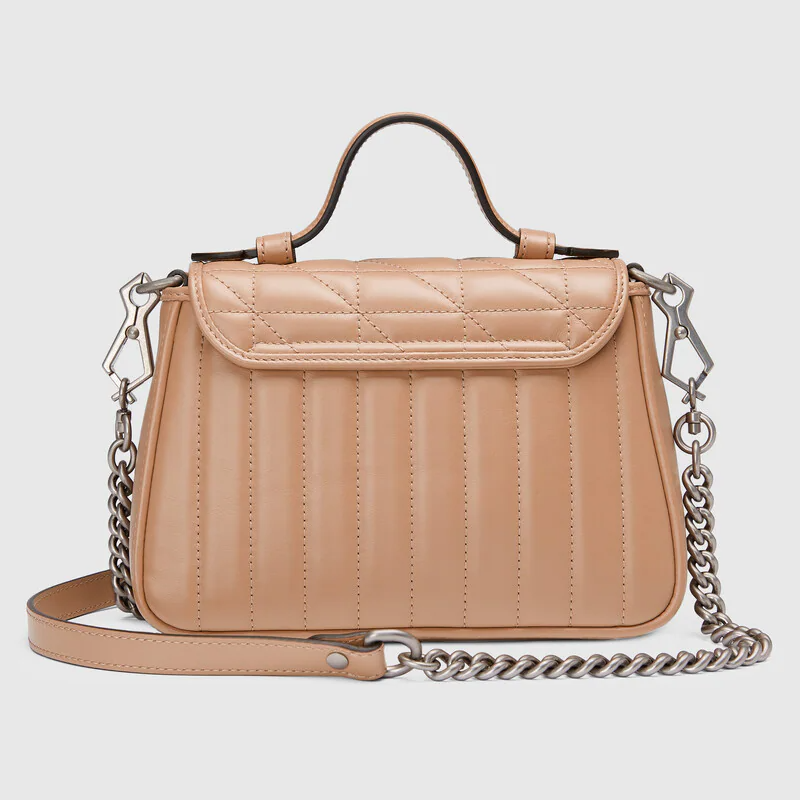 Túi Gucci GG Marmont Mini Top Handle Rose Beige Leather 583571-UM8AN-2754 - Ảnh 3