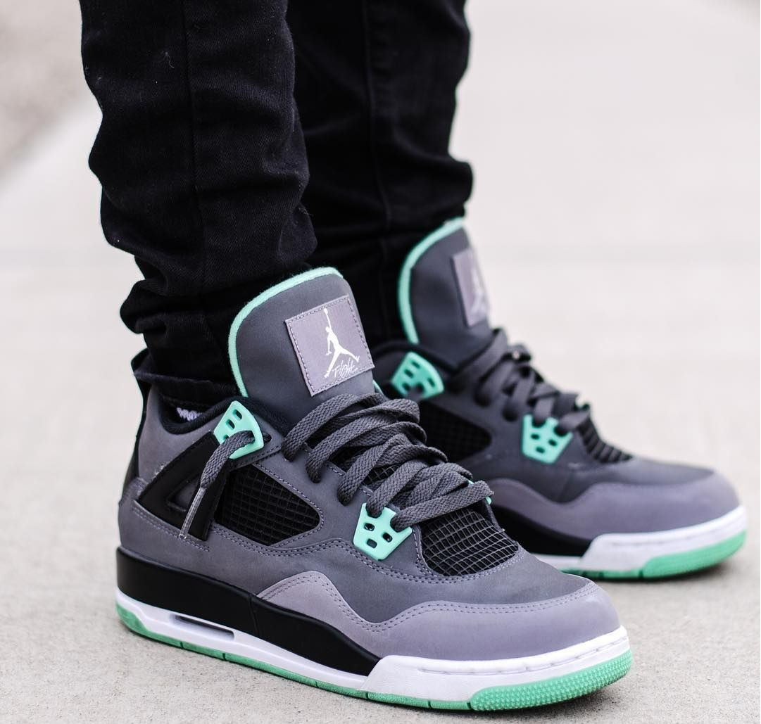 Giày Nike Air Jordan 4 Retro GS 'Green Glow' 408452-033 - Ảnh 2