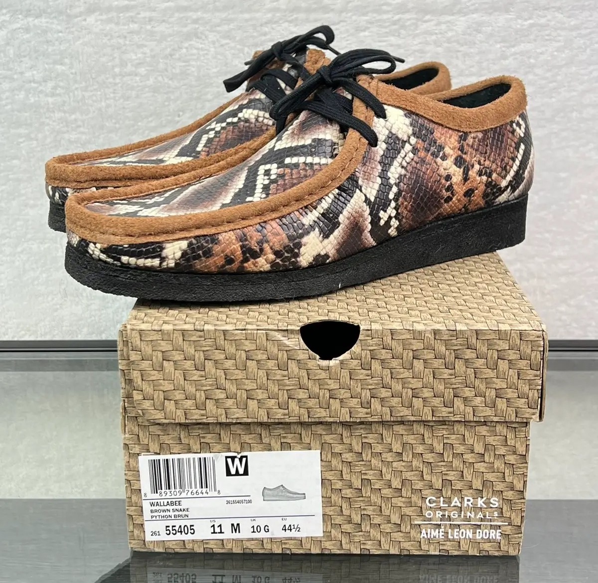 Giay Clarks Wallabee x Aime Leon Dore 'Snakeskin Brown' 261-55405