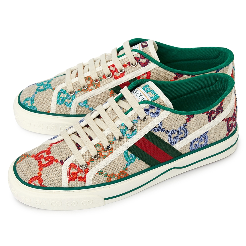 Giay Gucci GG Tennis 'BeigeGray' 606111-UFT30-8466