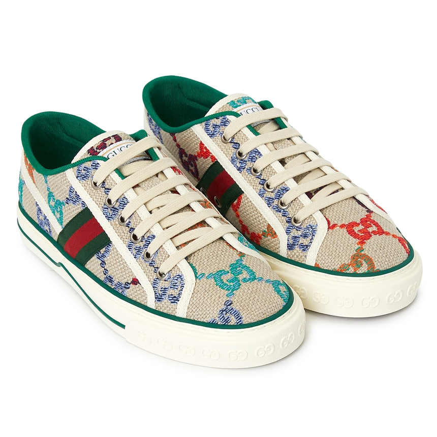 Giay Gucci GG Tennis 'BeigeGray' 606111-UFT30-8466