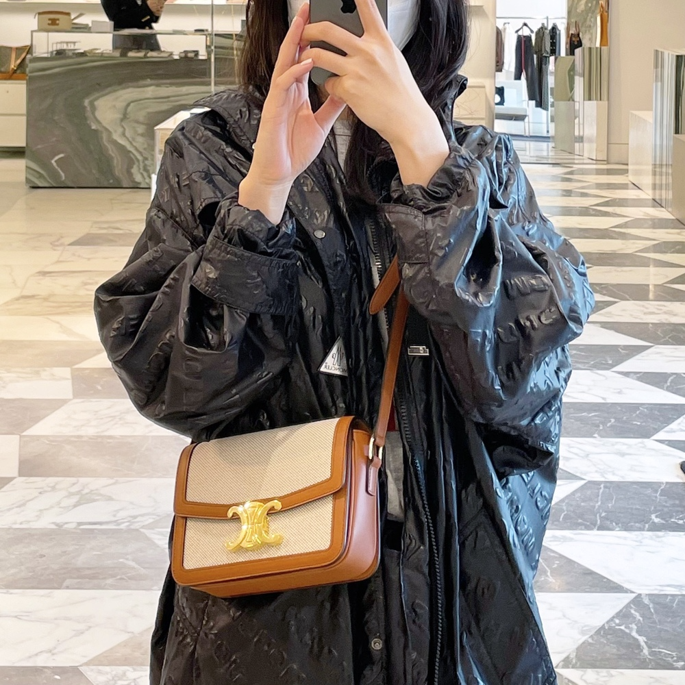 Túi Celine Teen Triomphe 'Tan White' 188882BGI-04LV - Ảnh 5