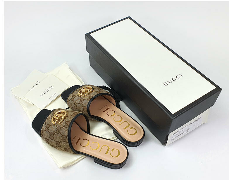 Dép Gucci Women's GG Matelassé Canvas Slide Sandal 619893-KQWM0-9765 - Ảnh 6