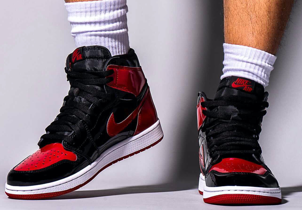 Giày Nike Air Jordan 1 Retro High OG (GS) 'Patent Bred' 575441-063 - Ảnh 3