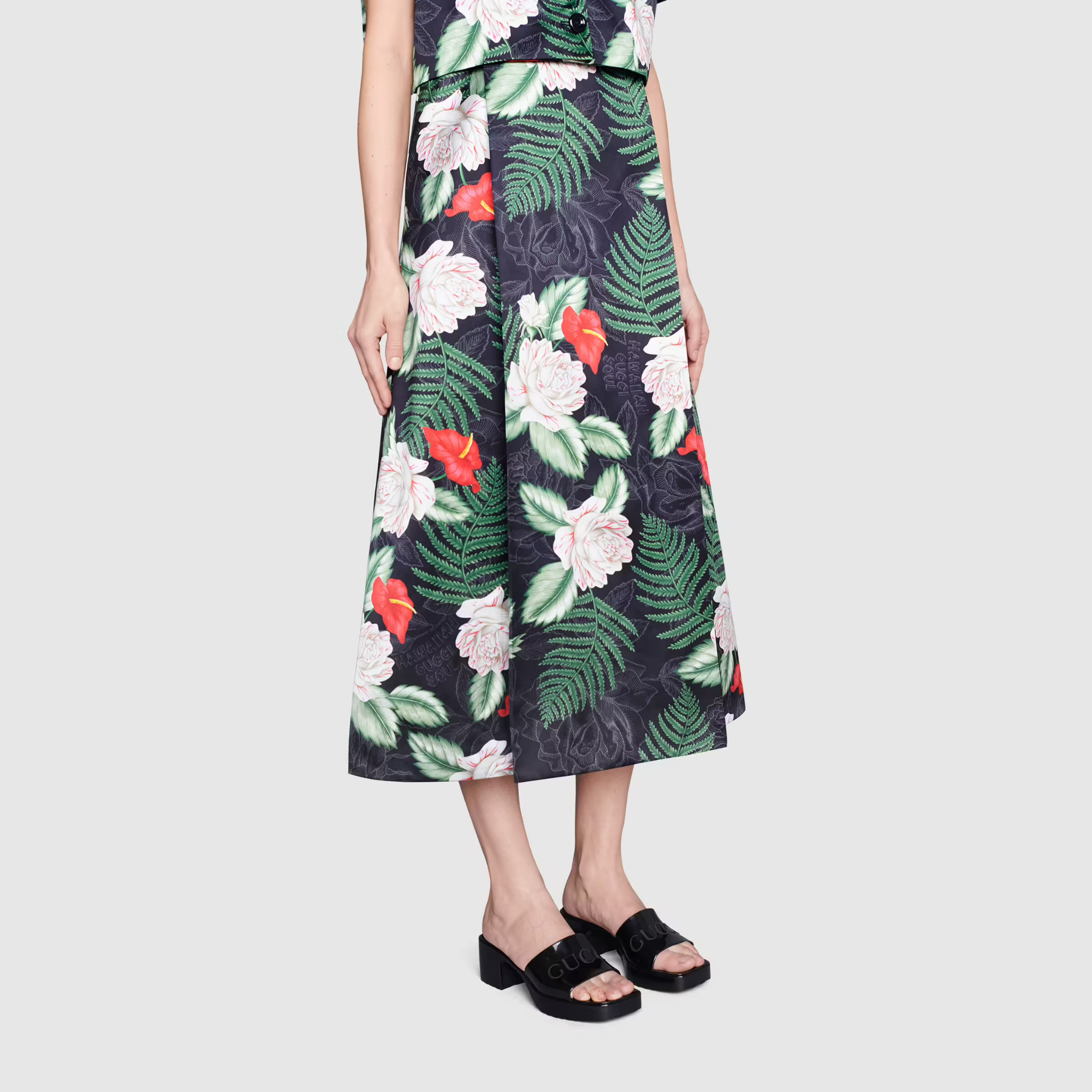 Dép Gucci Womens Rubber Slide Sandal 'Black Rubber' 624730-J8700-1000 - Ảnh 2