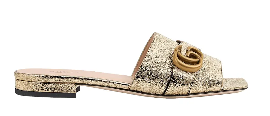 Dép Gucci Women's Slide With Double G Gold 626742-DKT00-7100