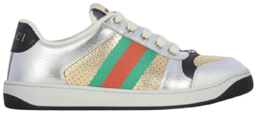 Giày Gucci Wmns Screener 'Silver Gold' 627833-1TR20-8162