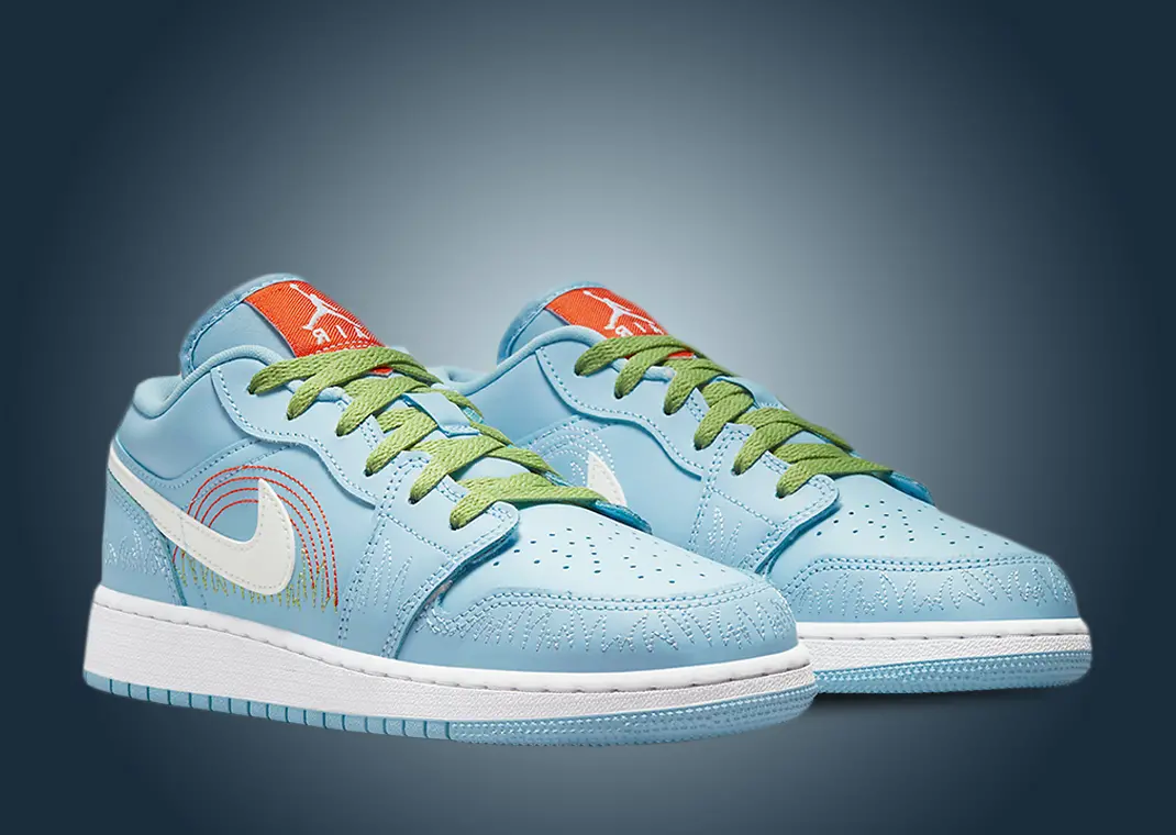 Giay Nike Air Jordan 1 Low SE GS 'Blue Stitch' DO8227-400