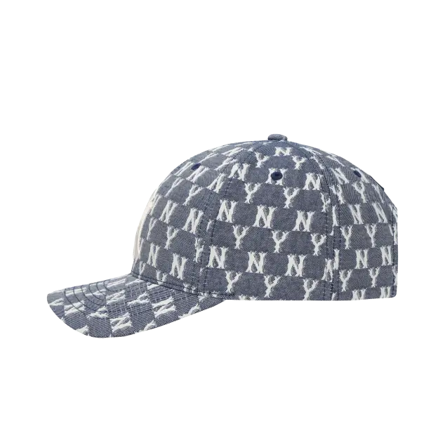 Alternative view of Mũ MLB Monogram Blue Jacard Curve Adjustable Cap NY 32CPFE011-50N