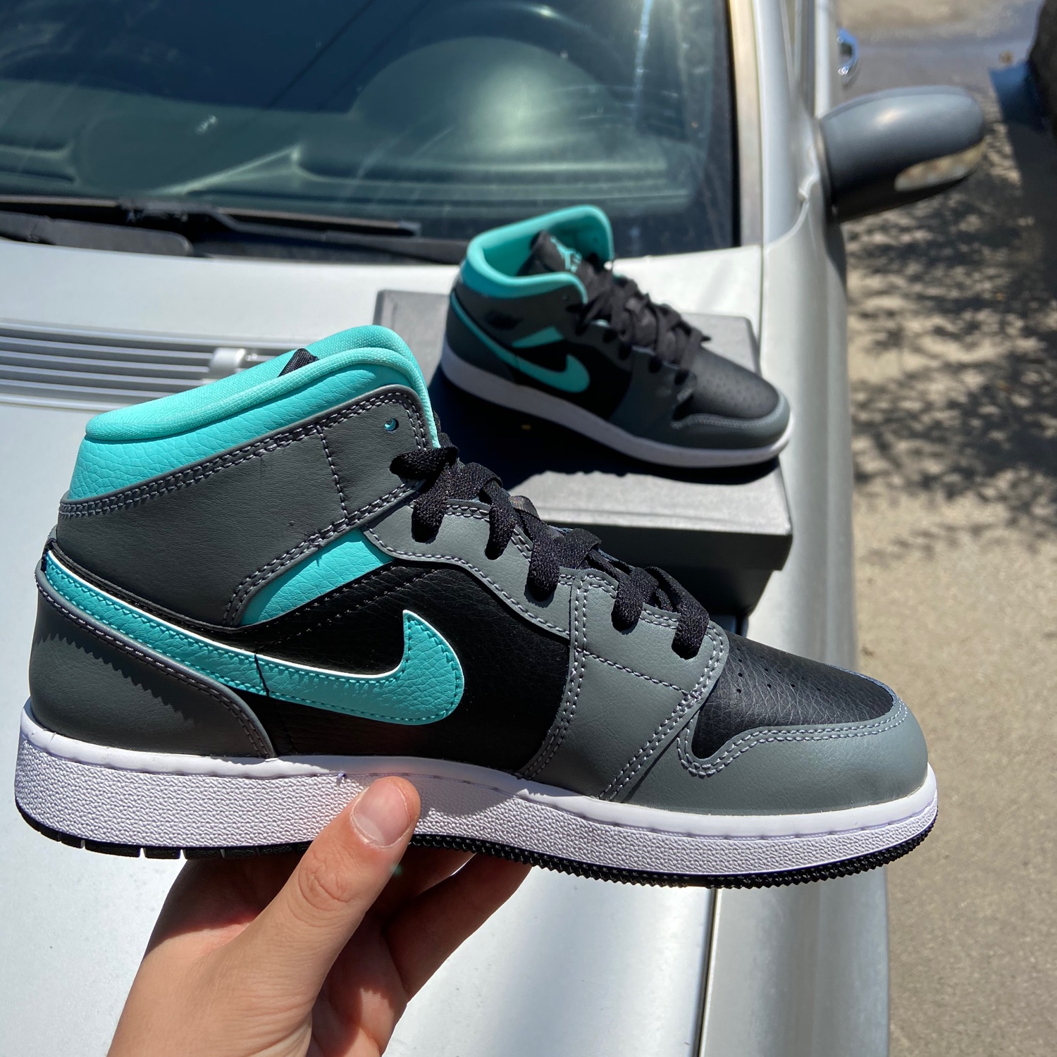 Giày Nike Air Jordan 1 Mid 'Aqua' 554724-063 - Ảnh 4