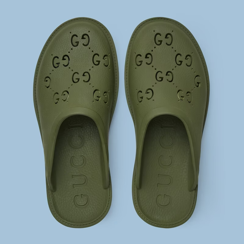 Dep Gucci Men's GG Slip-on Sandal 'Dark Green' 655517-JFB00-3300