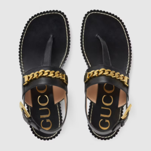 Alternative view of Dép Gucci Women's Thong Sandal with Chain ‎655558-A3N00-1000
