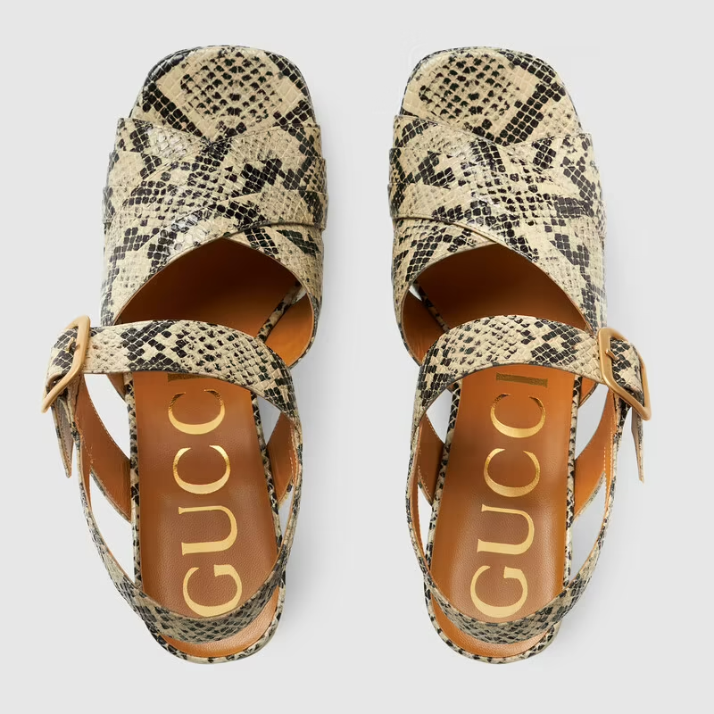 Giày Gucci Women's Python Print Sandal 656383-19Y00-9719 - Ảnh 3