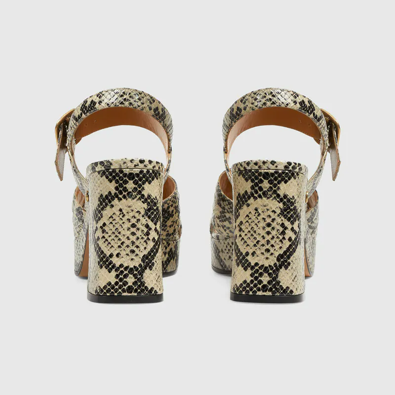 Giày Gucci Women's Python Print Sandal 656383-19Y00-9719 - Ảnh 6