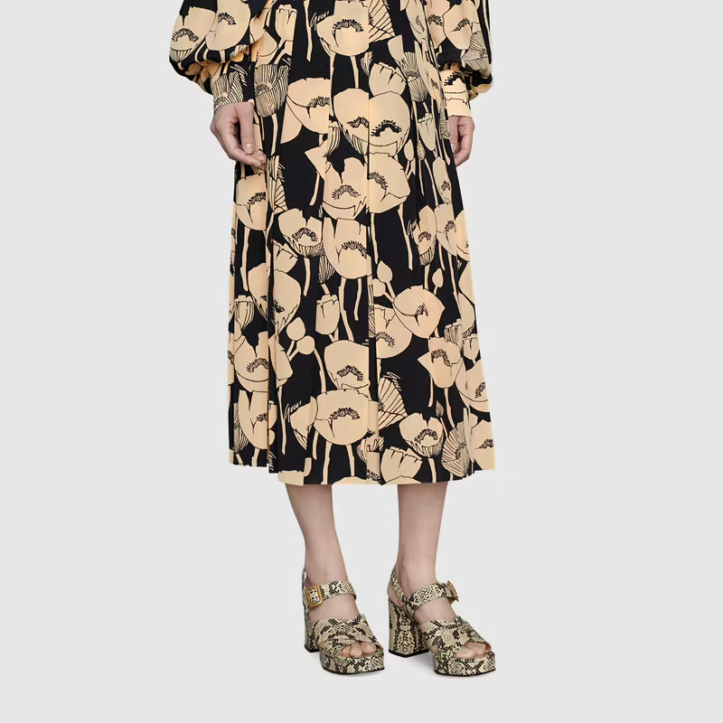 Giày Gucci Women's Python Print Sandal 656383-19Y00-9719 - Ảnh 2