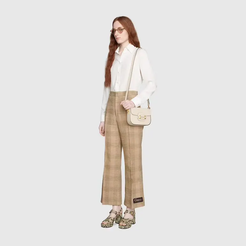Alternative view of Túi Gucci Horsebit 1955 Mini White Leather 658574-18YSG-9068