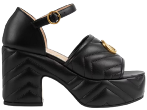 Giày Gucci Women's Matelassé Platform Sandal ‎658677-BKO60-1000