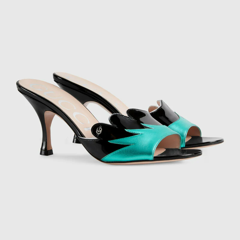 Giày Gucci Women's Scalloped Slide Sandal 659285-1XX70-3671 - Ảnh 3