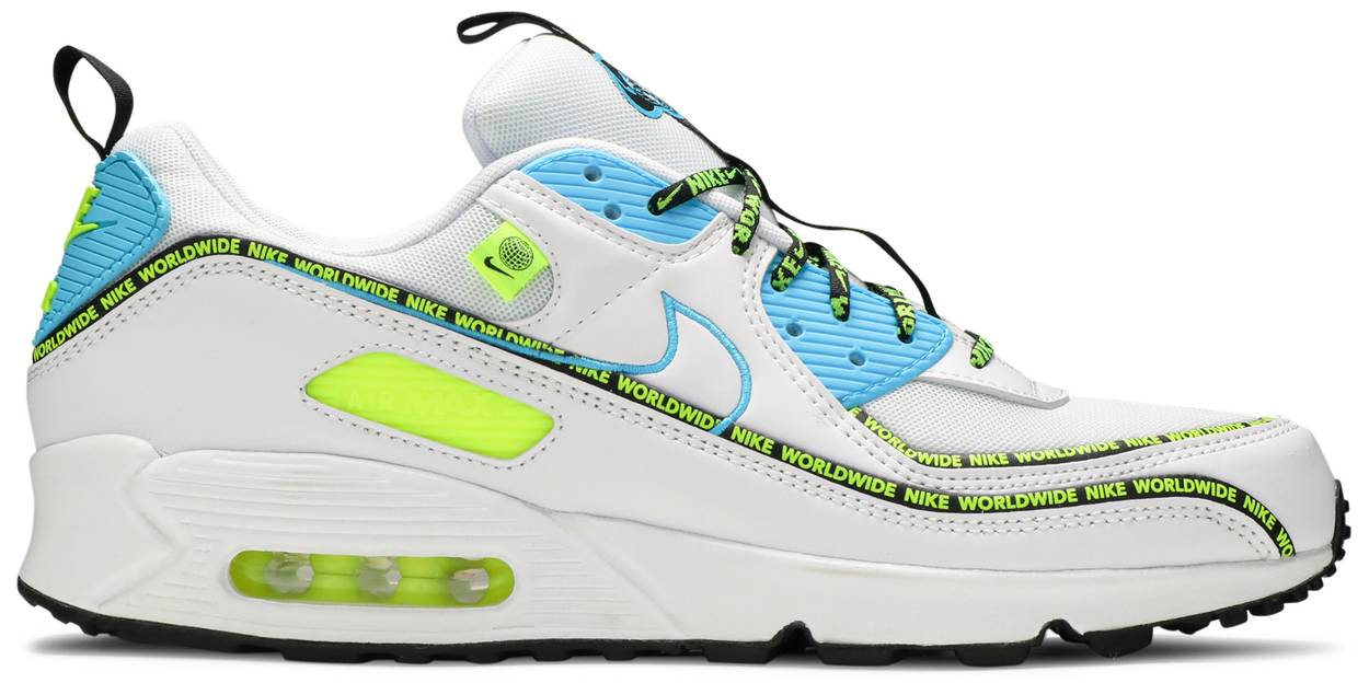 Giày Nike Air Max 90 SE 'Worldwide Pack Blue Fury Volt' CZ6419-100