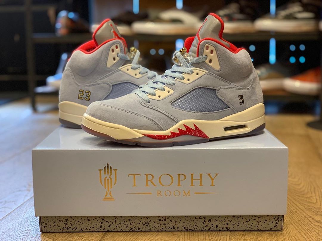 Giày Nike Trophy Room x Air Jordan 5 Retro 'Ice Blue' CI1899-400 - Ảnh 3