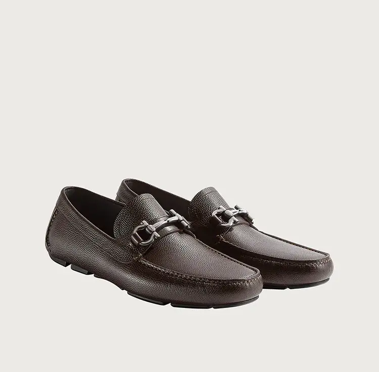 Alternative view of Giày Salvatore Ferragamo Driver Gancini 'Chocolate' 024728-671733