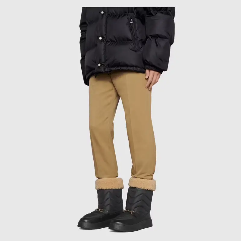 Alternative view of Giày Gucci Chevron Boot With Horsebit Black Leather Trim 673124-UFR20-1061