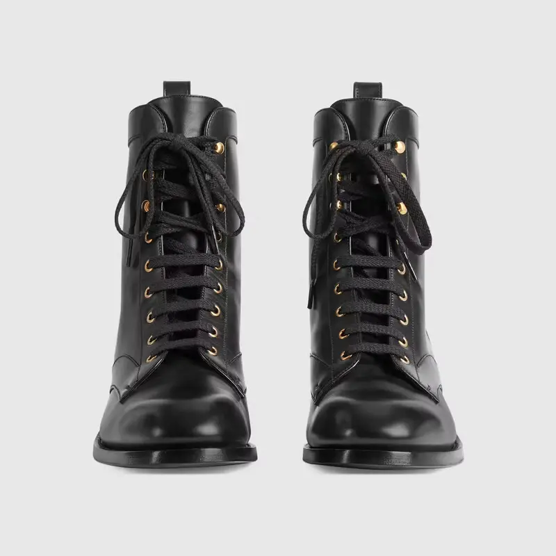 Alternative view of Giày Gucci Mens Lace Up Ankle Boot Black Leather 680813-1W600-1000