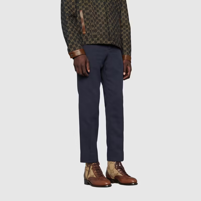 Giày Gucci Mens Lace Up Ankle Boot Maxi GG Canvas 680813-1W6F0-2272 - Ảnh 2