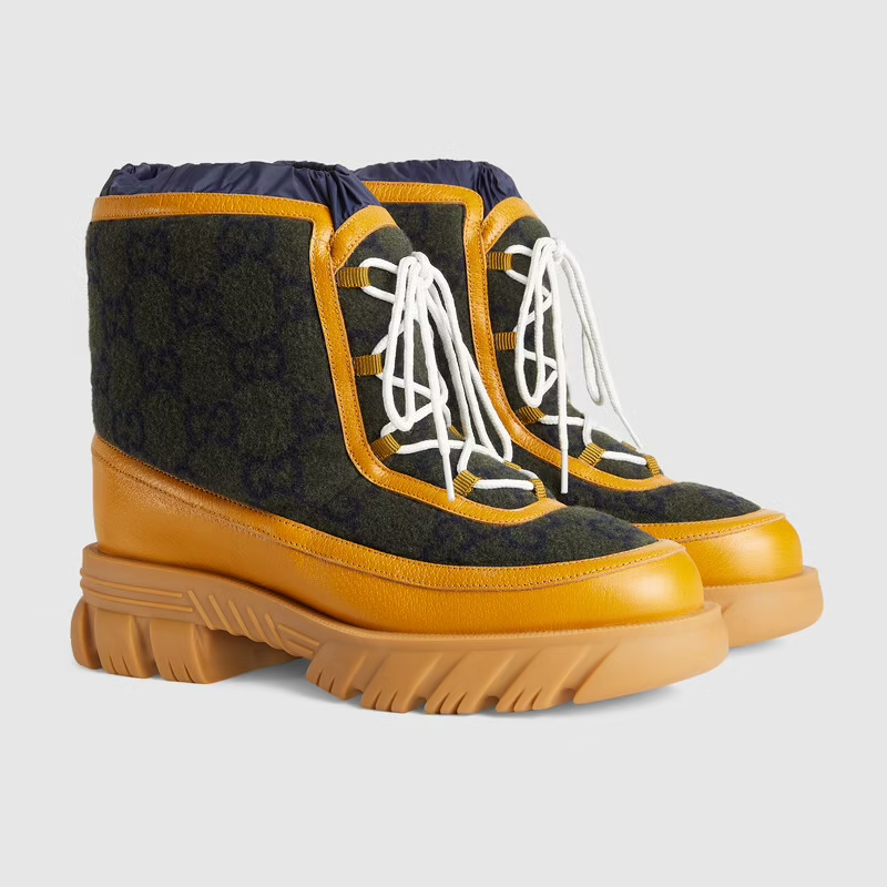 Giày Gucci GG Ankle Boot Light Brown Leather Trim 681796-2XN20-3362 - Ảnh 6