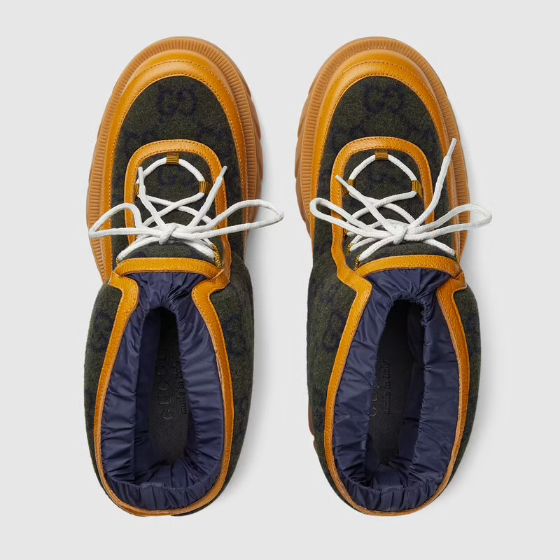 Giày Gucci GG Ankle Boot Light Brown Leather Trim 681796-2XN20-3362 - Ảnh 5