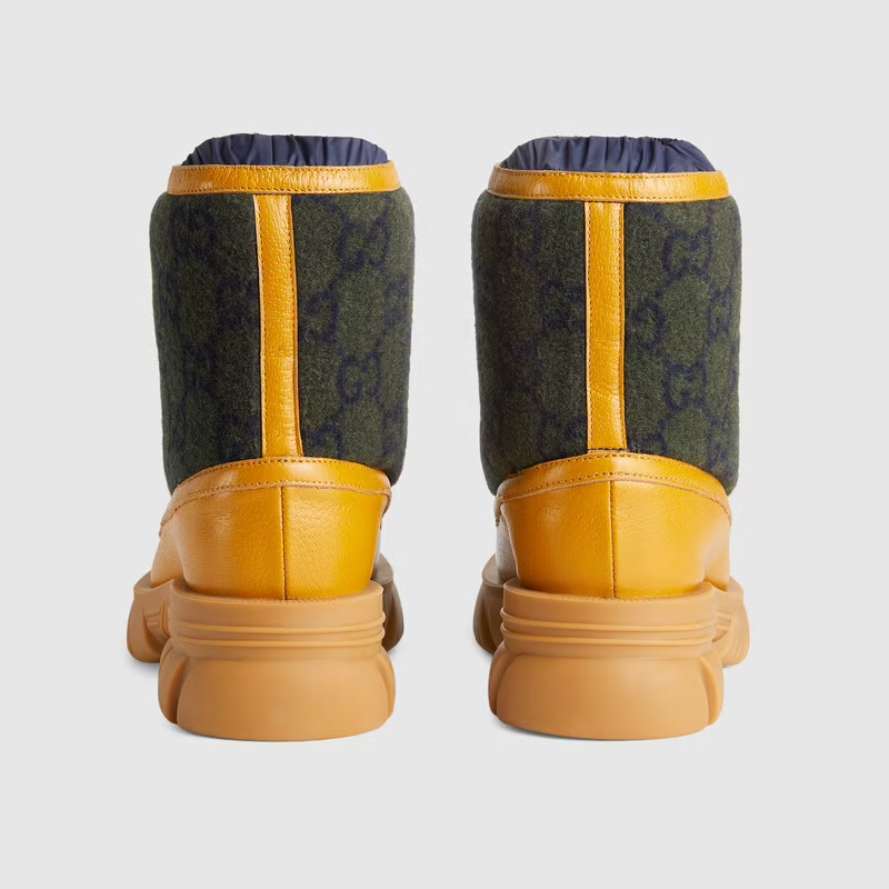 Giày Gucci GG Ankle Boot Light Brown Leather Trim 681796-2XN20-3362 - Ảnh 4