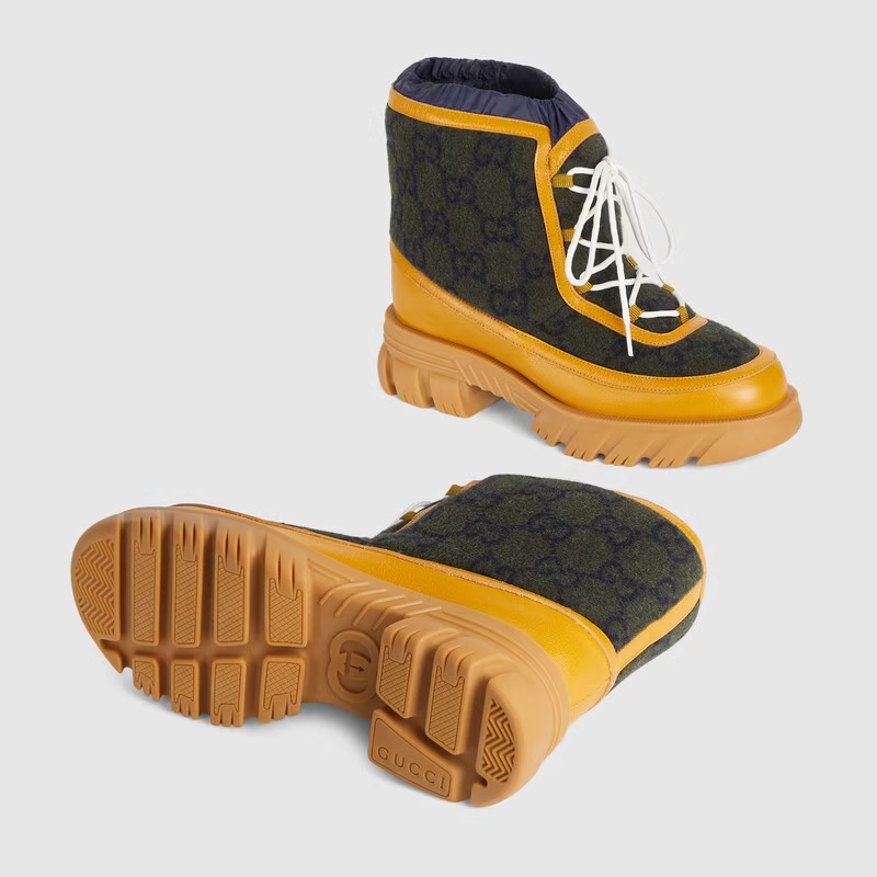 Giày Gucci GG Ankle Boot Light Brown Leather Trim 681796-2XN20-3362 - Ảnh 3