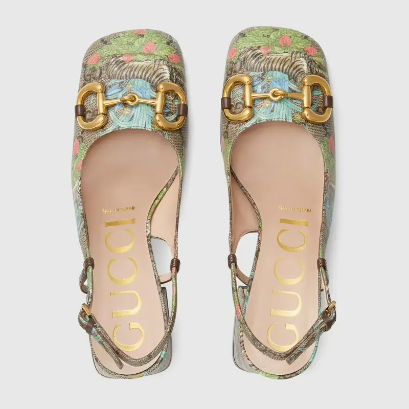 Alternative view of Giày Gucci Tiger Women's Mid-heel Slingback ‎687580-UUA10-8471