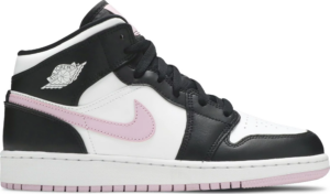 Giày Nike Air Jordan 1 Mid 'White Black Light Arctic Pink' (GS) 555112-103